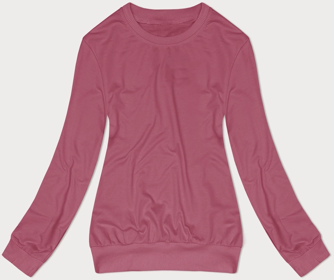 Cienka bluza dresowa damska ze ściągaczami brudny róż (68W05-19)