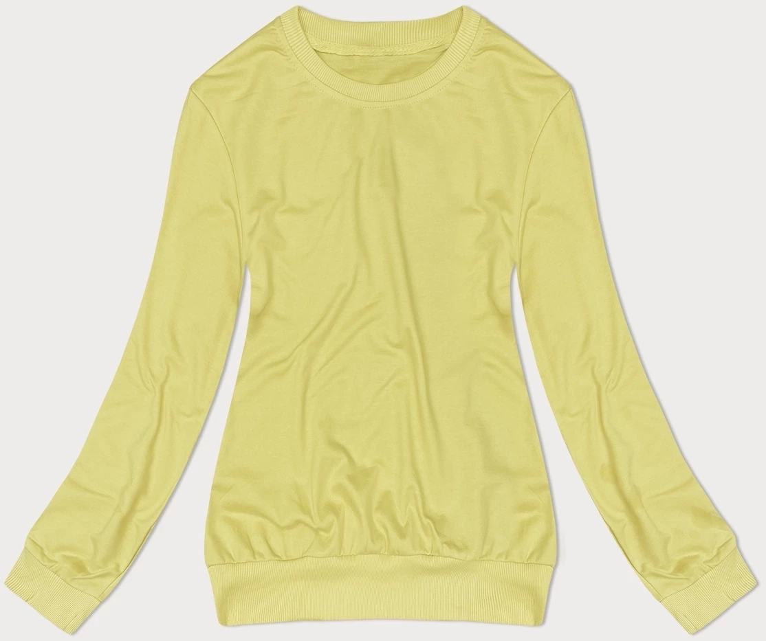 Cienka bluza dresowa damska ze ściągaczami cytrynowa  (68W05-33)