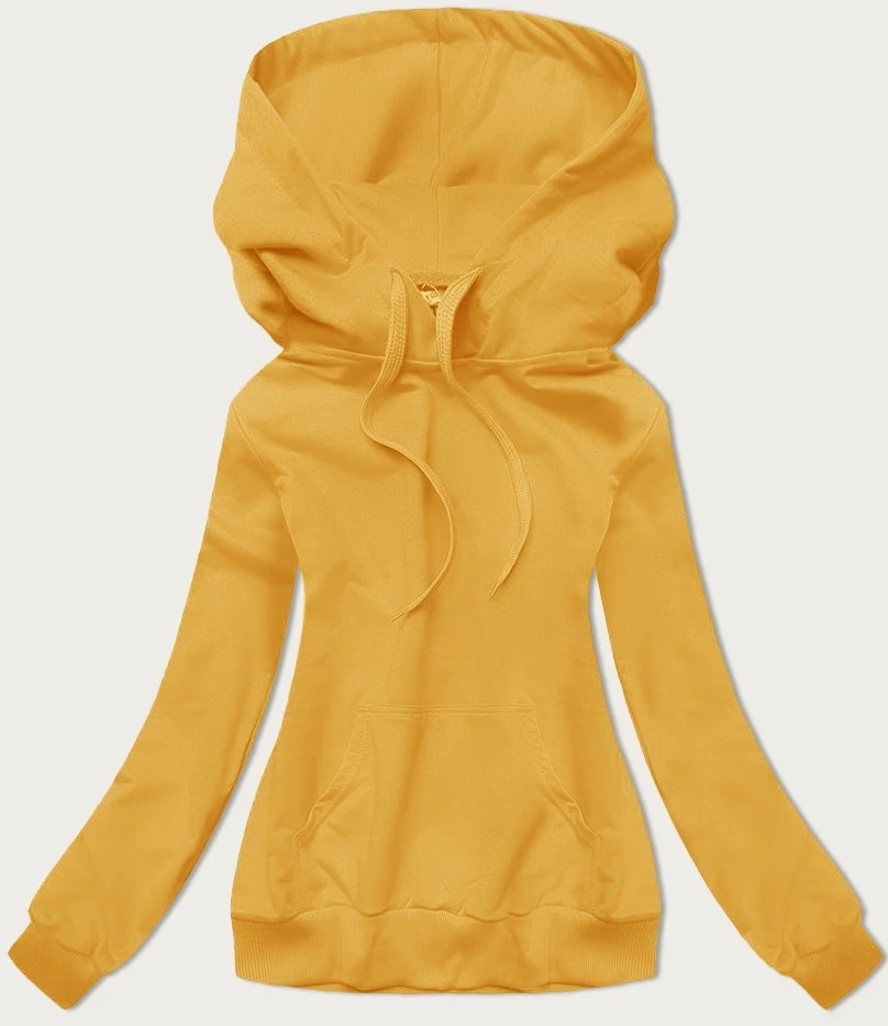 Cienka damska bluza kangurka żółta (W06-117)